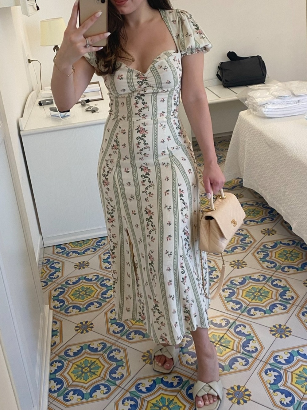 Reformation Lacey Linen Midi
Dress